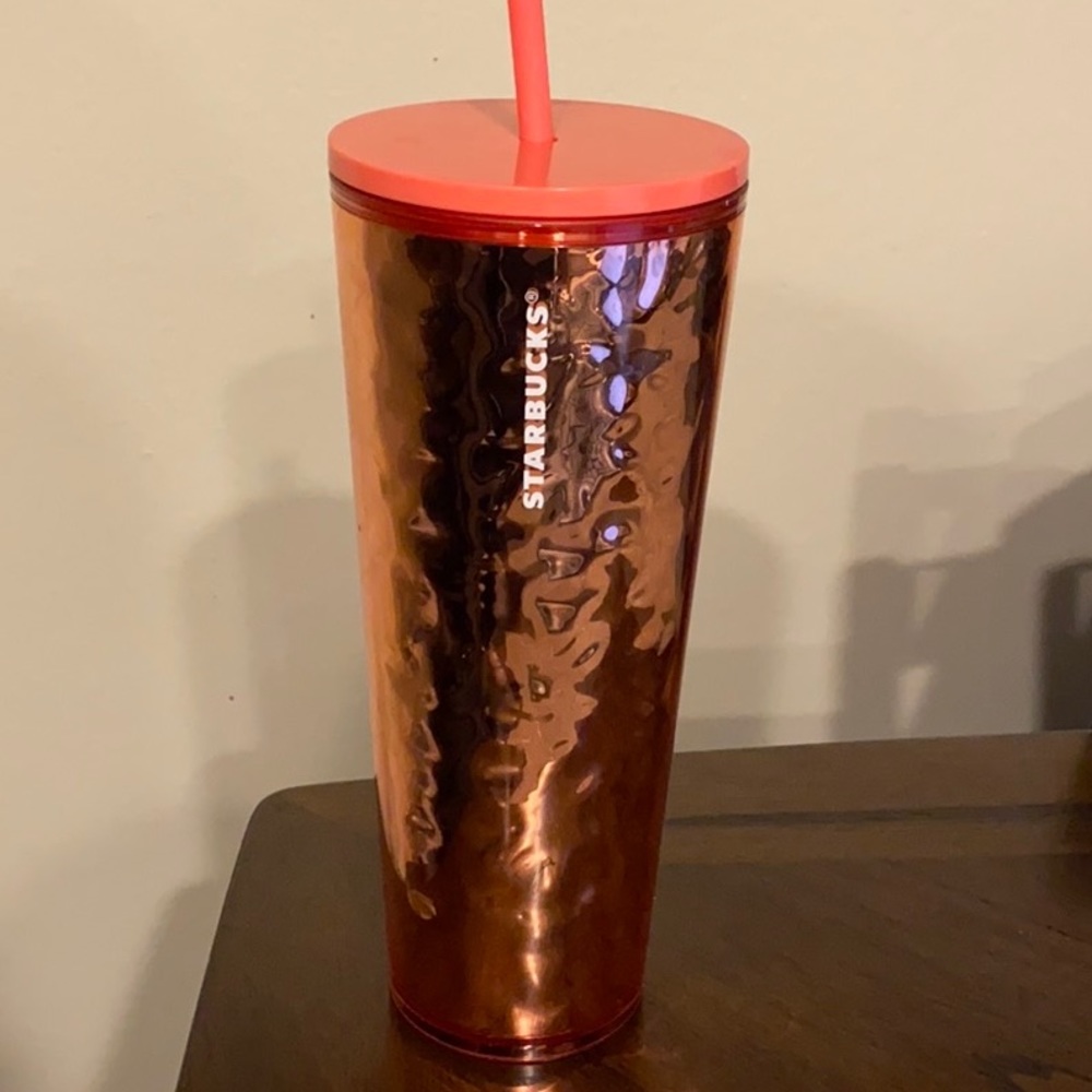 Metallic Rose Gold Starbucks Cup